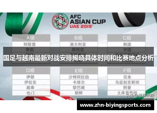 国足与越南最新对战安排揭晓具体时间和比赛地点分析