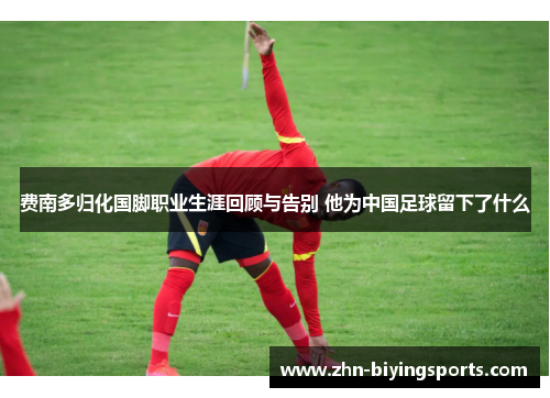 费南多归化国脚职业生涯回顾与告别 他为中国足球留下了什么 费南多归化国脚职业生涯回顾与告别 他为中国足球留下了什么